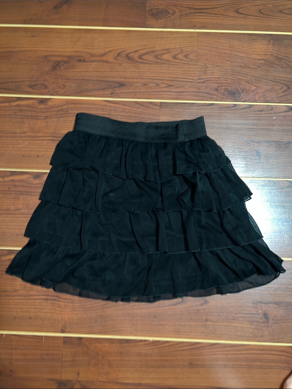 Iz Byer Black Tiered Ruffle Mini Skirt